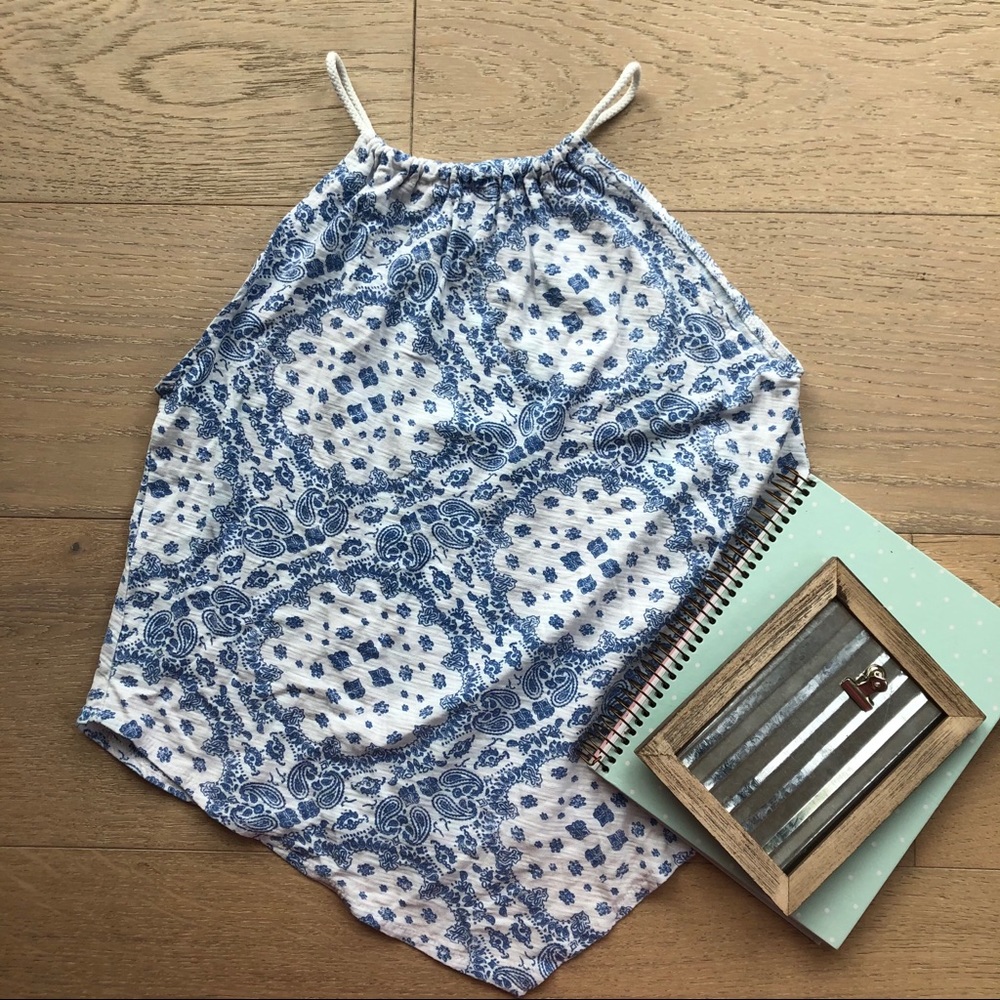 Zara kids blue printed drawstring top size 10